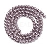 Electroplated Shell Pearl Beads Strands X-BSHE-G041-4mm-02-2