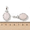 Natural Rose Quartz Oval Pendants G-NH0025-15P-21-3