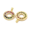 Round Rack Plating Brass Cubic Zirconia Pendants X-KK-M291-07G-2