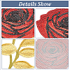 MAYJOYDIY US 6Pcs 3 Colors Rose Flower Computerized Embroidery Polyester Ornament Accessories PATC-MA0001-01-4