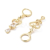 Rack Plating Golden Brass Dangle Leverback Earrings EJEW-A030-01G-G-2