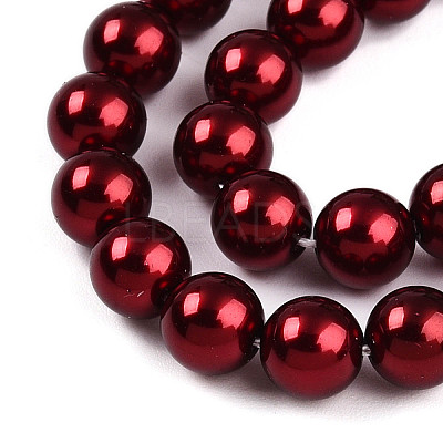 Baking Paint Pearlized Glass Pearl Bead Strands HY-N002-6mm-A13-1