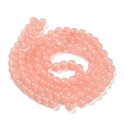 Baking Paint Imitation Jade Glass Round Bead Strands X-DGLA-Q021-8mm-03-1