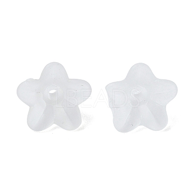Transparent Frosted Acrylic Flower Beads X-PL554-1