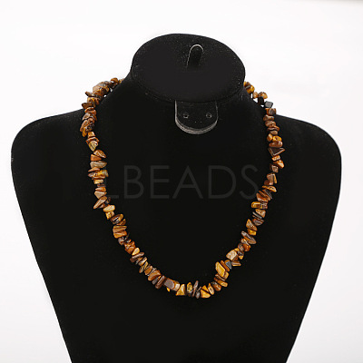 Natural Tiger Eye Chip Beaded Necklaces for Women FS-WG9F5E2-04-1