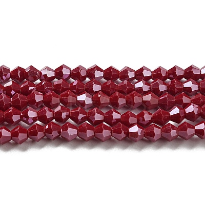 Opaque Solid Color Electroplate Glass Beads Strands LS-GLAA-F029-P4mm-C01-1