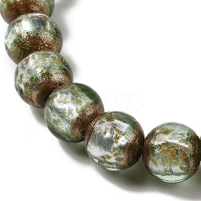 Handmade Gold Sand Lampwork Beads Strands LAMP-P062-01F-1