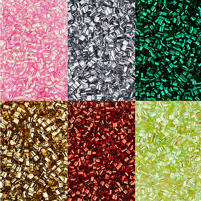 12702Pcs 6 Colors Christmas Theme Plastic Tube Beads FIND-DC0006-28B-1