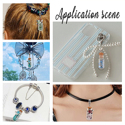 20Pcs Large Hole Alloy Glass Bottles European Dangle Charms FIND-PH0020-42-1