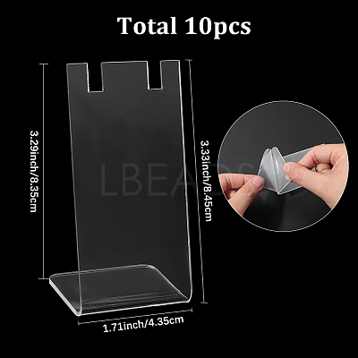 10Pcs L Shaped Acrylic Single Necklace Display Stands NDIS-SC0001-02A-1