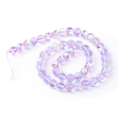 Synthetic Moonstone Beads Strands G-R375-8mm-B02-1