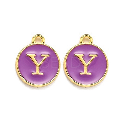 Golden Plated Alloy Enamel Charms ENAM-Q437-12Y-1