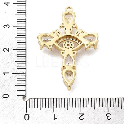 Brass Micro Pave Clear Cubic Zirconia Pendants KK-L228-03G-03-1