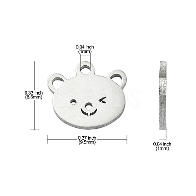 304 Stainless Steel Charms STAS-CJC0008-10P-03-1