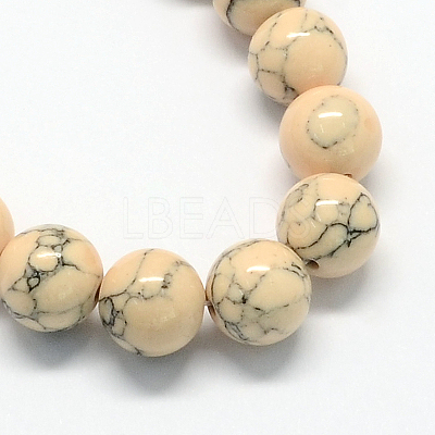 Dyed Synthetic Turquoise Gemstone Bead Strands TURQ-R032-8mm-XSS06-1