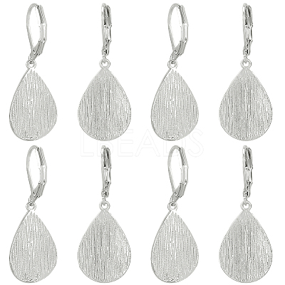 4 Pairs Teardrop Brass Leverback Earrings EJEW-HS0001-21P-1