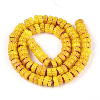 Handmade Millefiori Glass Beads Strands LAMP-T021-27B-01-1