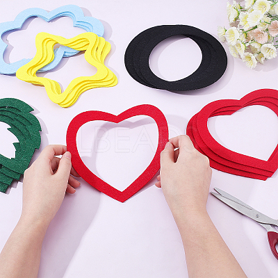 20Pcs 5 Style Star Wool Felt Frame Newborn Growth Milestone Blanket Photo Props Photo Frame DIY-AR0001-96-1