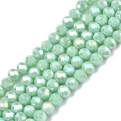 Electroplate Glass Beads Strands EGLA-A044-P4mm-B14-1