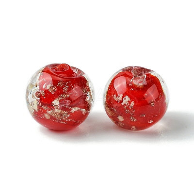 Luminous Handmade Gold Sand Lampwork Beads FOIL-B001-07C-1