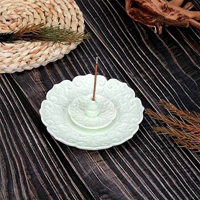 Ceramic Ornaments Chinese Style Ceramic Lotus Fragrance Plug-in Incense Burner Home Indoor Incense Ornaments JX837B-1