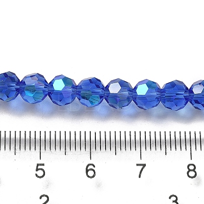 Electroplate Transparent Glass Beads Strands EGLA-A035-T6mm-L21-1