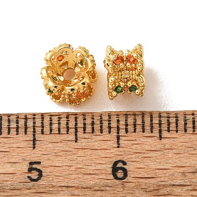 Brass Micro Pave Cubic Zirconia Beads CU-CBA54A3-02G-01-1