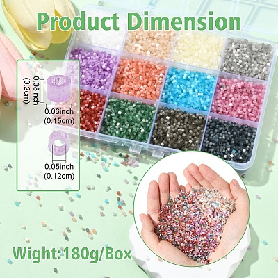 180G 12 Colors Glass Bugle Beads SEED-YW0002-79-1