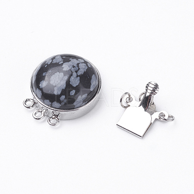 Natural/Synthetic Mixed Stone Box Clasps G-E427-P-1