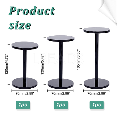 3Pcs 3 Sizes Acrylic Display Stand Risers ODIS-WH0025-86-1