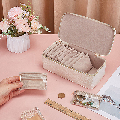 Portable Travel PU Leather Jewelry Organizer Handled Boxes CON-WH0107-71A-1