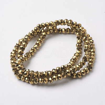 Electroplate Glass Beads Strands EGLA-F124-FP-03-1
