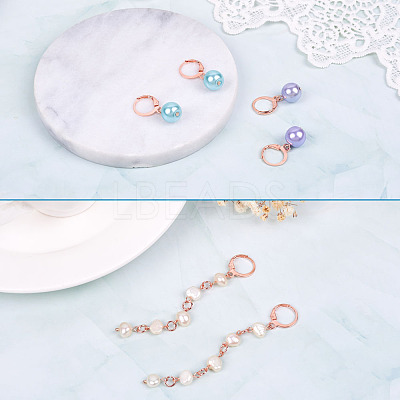 Brass Leverback Earring Findings KK-TA0007-89RG-1