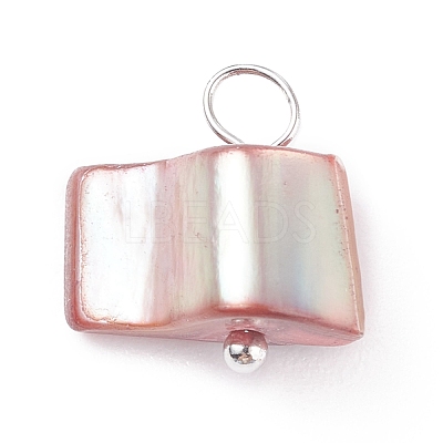 Natural Freshwater Shell Charms PALLOY-JF01352-02-1