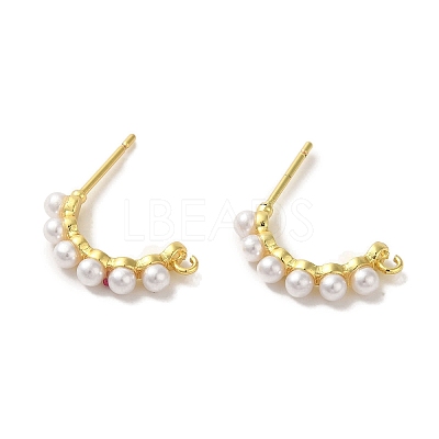 Rack Plating Brass Studs Earrings Findings EJEW-R162-32G-1