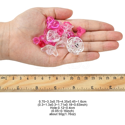Opaque & Transparent Acrylic Beads MACR-YW0002-01G-1