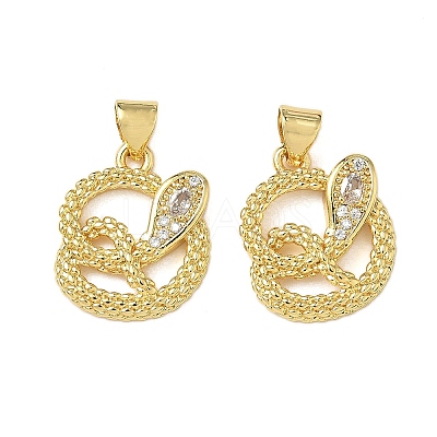 Brass Micro Pave Cubic Zirconia Pendants KK-L243-29G-01-1