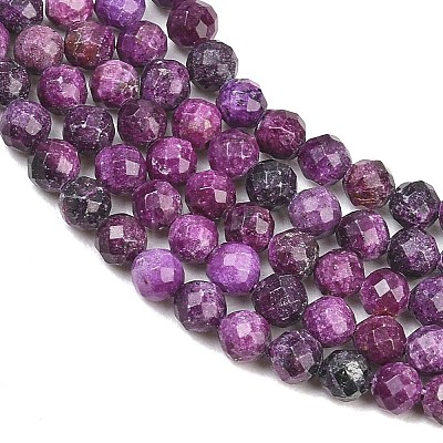 Heated Natural Sugilite Beads Strands G-B193-B04-4mm-1