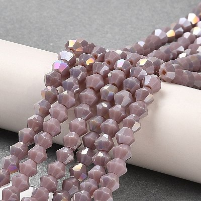 Opaque Solid Color Electroplate Glass Beads Strands X1-GLAA-F029-P4mm-A13-1