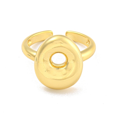 Brass Letter Open Cuff Rings for Women RJEW-G313-01O-G-1