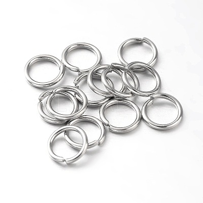 Eco-Friendly PVD Vacuum Plating & Long-Lasting Plated Brass Open Jump Rings KK-E663-7mm-P-1