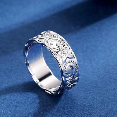 Sculptured Vine Pattern Brass Finger Rings for Women FS-WGD177A-04-1