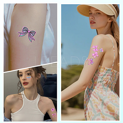 20 Sheets Luminous Water Proof Removable Temporary Tattoos Stickers AJEW-SP0002-81A-1