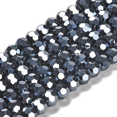 Electroplate Opaque Glass Beads Strands EGLA-A035-P6mm-A18-1