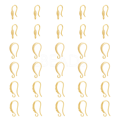 30Pcs 3 Style Rack Plating Brass Earring Hooks KK-DC0002-02-1