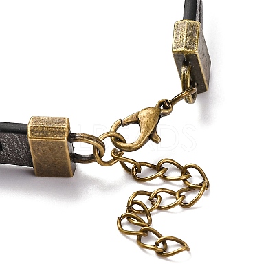Hollow Cross PU Leather Bracelet Making MAK-I020-01C-1