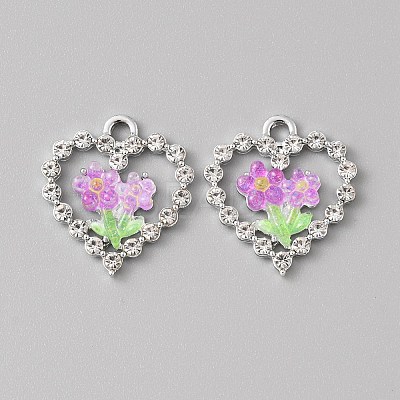 Platinum Alloy Rhinestone Pendants FIND-TAC0008-69P-06-1