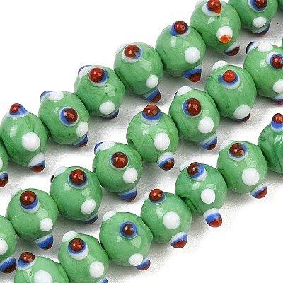 Handmade Bumpy Lampwork Beads Strands LA-CBA05D6-01-09-1