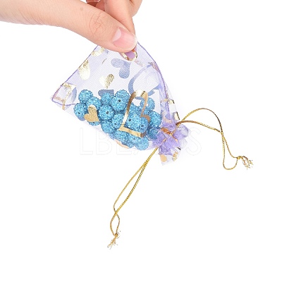 Heart Printed Organza Bags OP-R022-7x9-M-1