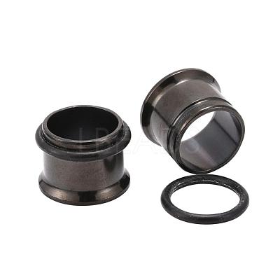12Pcs 6 Colors 316 Surgical Stainless Steel Screw Ear Gauges Flesh Tunnels Plugs STAS-YW0001-16B-1
